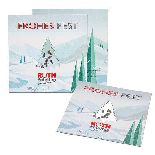 Carte avec papier de graines d'épicéa Carte avec papier de graines d'épicéa