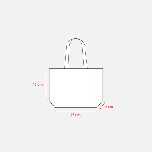 80 g/ m2 R-pet heat-sealed shopping bag with gusset