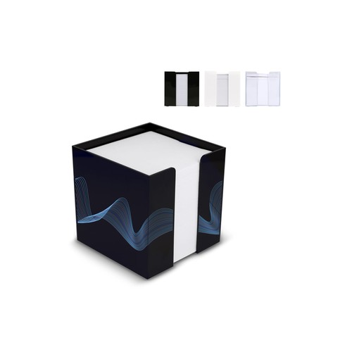 Bloc de papier dans un bac à cubes 10x10x10cm Bloc de papier dans un bac à cubes 10x10x10cm