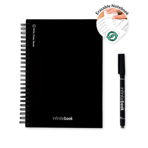 STARTER KIT INFINITEBOOK A5. Set includes an A5 "Infinitebook", cleaning kit, marker and marker holder STARTER KIT INFINITEBOOK A5. Set includes an A5 "Infinitebook", cleaning kit, marker and marker holder