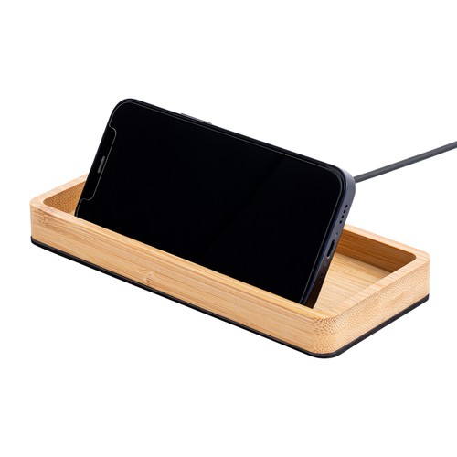 Desktop Organizer with wireless charger REEVES-BAMBOOCHARGE