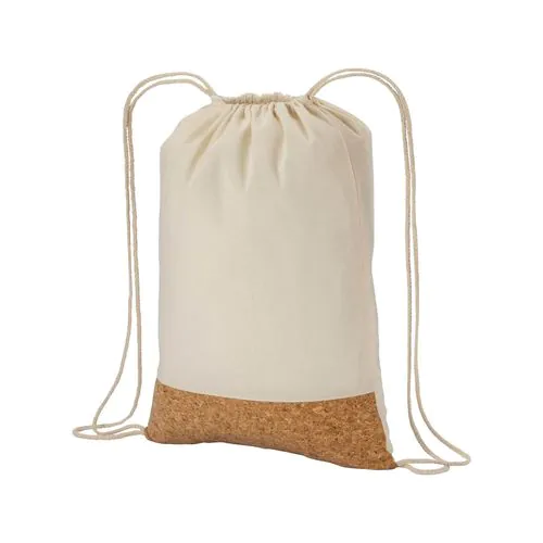 135g /m2 cotton backpack with choke closure, cork base