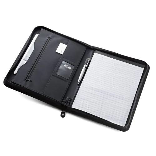 PASZO. PU and microfibre A4 folder with lined pages