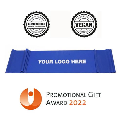 Exercise Band / Fitness Band, blue (heavy) - sustainable & vegan - MOQ 400 pcs.