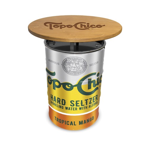 Barrel Table Full Colour with Pinewood Table Top