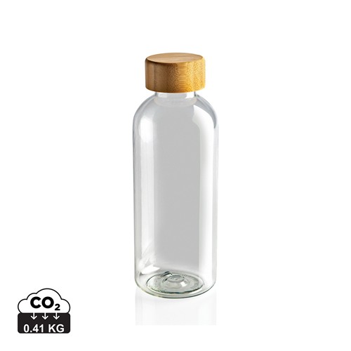 Bouteille 600ml en rPET RCS avec couvercle en bambou