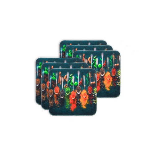 Papillon glass coaster set of 6