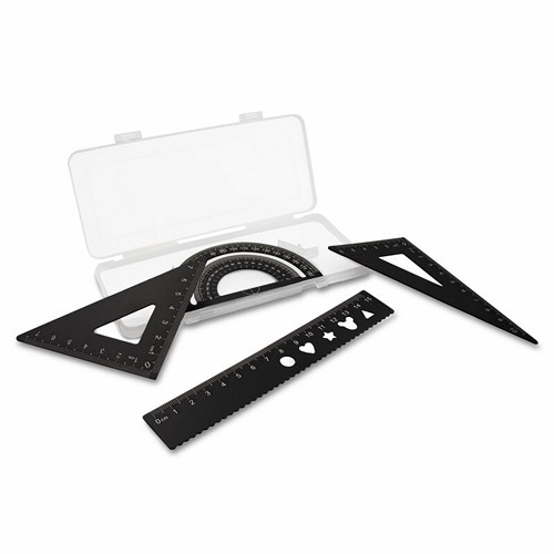 School set, ruler, 2 set squares and protractor | Kaulana