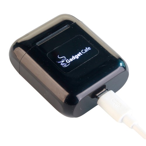 Wireless earbuds with light up logo Wireless earbuds with light up logo