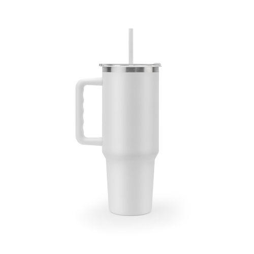 JOYNER XL. Grote roestvrijstalen reisbeker (91% gerecycled) met vacuüm geïsoleerde dubbele wand en een matte afwerking 1300 mL