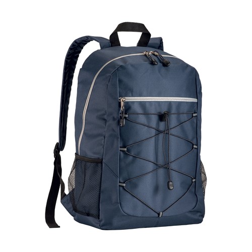 600D polyester 4-pocket backpack (two mesh side pockets). Padded straps and back 600D polyester 4-pocket backpack (two mesh side pockets). Padded straps and back
