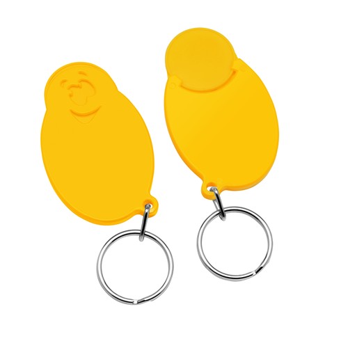 Porte-clés jeton 1€ "visage"