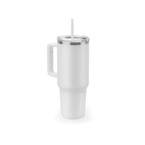 JOYNER XL. Grote roestvrijstalen reisbeker (91% gerecycled) met vacuüm geïsoleerde dubbele wand en een matte afwerking 1300 mL