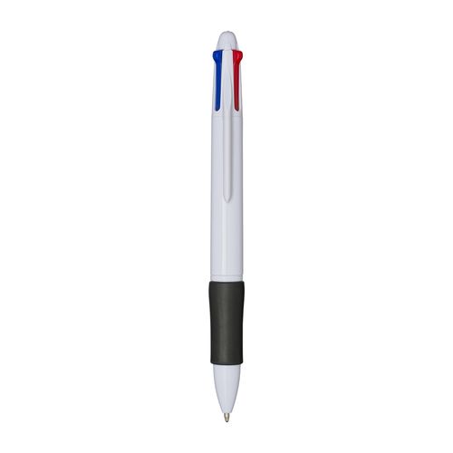 Penna a scatto in plastica 4 refill. Impugnatura gommata