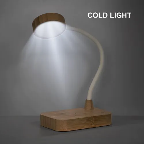 Multifunctional bamboo lamp with 15W wireless charger