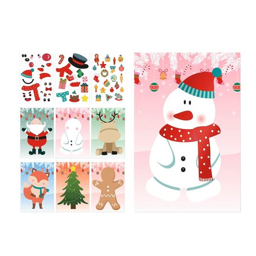 GLIMN. Set van zes bladen met kerstfiguren en 3 bladen stickers GLIMN. Set van zes bladen met kerstfiguren en 3 bladen stickers