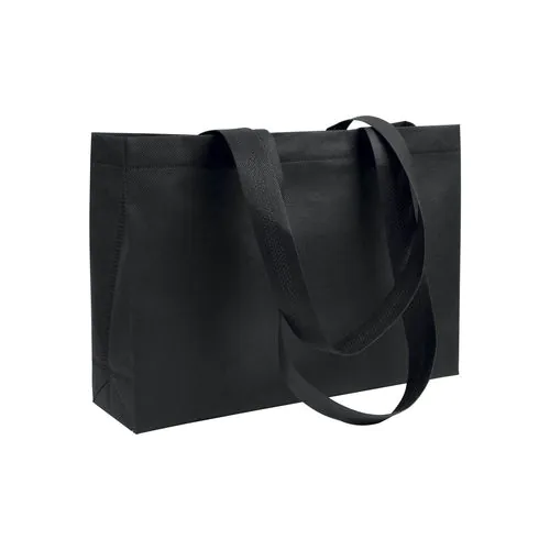 Shopper avec soufflet à la base en TNT 70gm2 thermosoudé, anses longues Shopper avec soufflet à la base en TNT 70gm2 thermosoudé, anses longues
