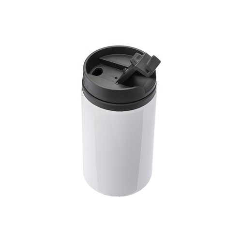 Sublimating metal mug with plastic inner wall, lid and handle Sublimating metal mug with plastic inner wall, lid and handle