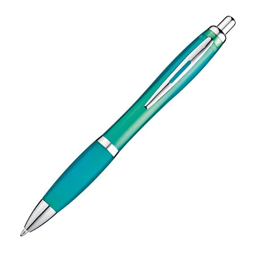 Transparent ball pen with rubber grip Transparent ball pen with rubber grip