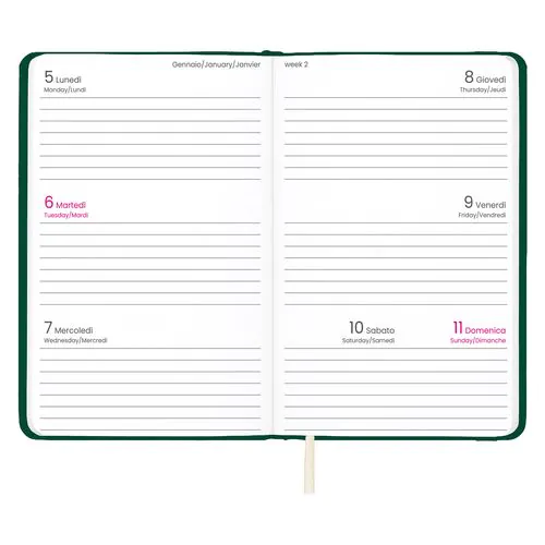 Weekly 2026 PU hard cover pocket diary