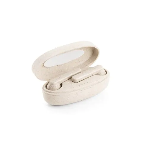 FOURIER. Wireless earphones with 3-hour battery life in wheat straw fibre and PP FOURIER. Wireless earphones with 3-hour battery life in wheat straw fibre and PP
