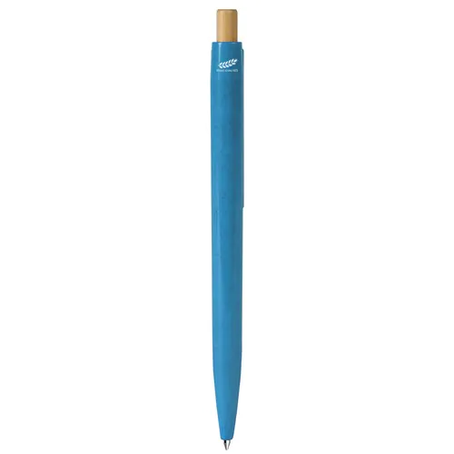 BALLPOINT PEN WITH BLUE REFILL IN WHEAT STRAW+ABS AND BAMBOO BALLPOINT PEN WITH BLUE REFILL IN WHEAT STRAW+ABS AND BAMBOO