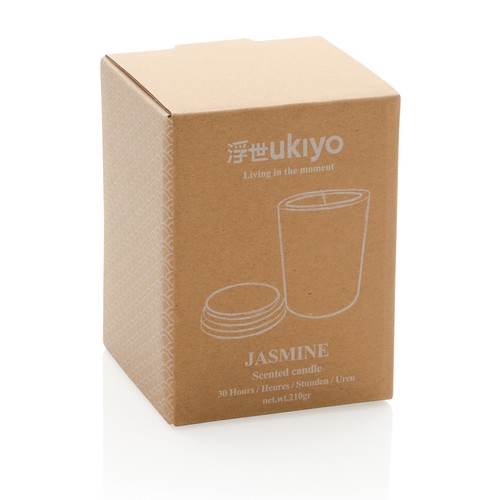 Bougie parfumée avec couvercle en bambou Ukiyo Bougie parfumée avec couvercle en bambou Ukiyo