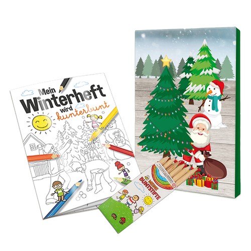 Colouring set A6 - Christmas - Colouring set with individual front and back sides Colouring set A6 - Christmas - Colouring set with individual front and back sides