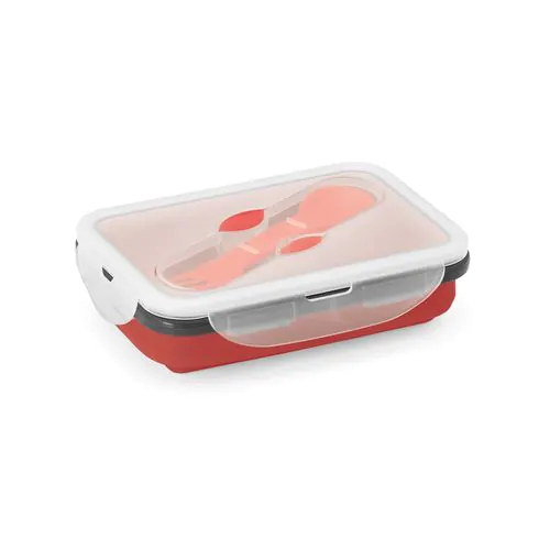 SAFFRON. Lunch Box. Wysuwane hermetyczne pudełko wykonane z silikonu i PP 640 mL SAFFRON. Lunch Box. Wysuwane hermetyczne pudełko wykonane z silikonu i PP 640 mL
