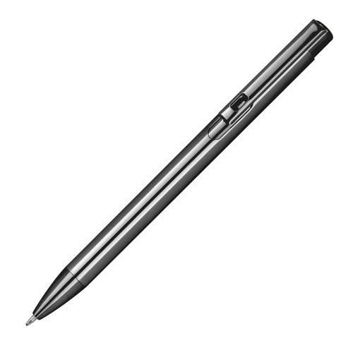 Aluminium push pen, shiny metalic