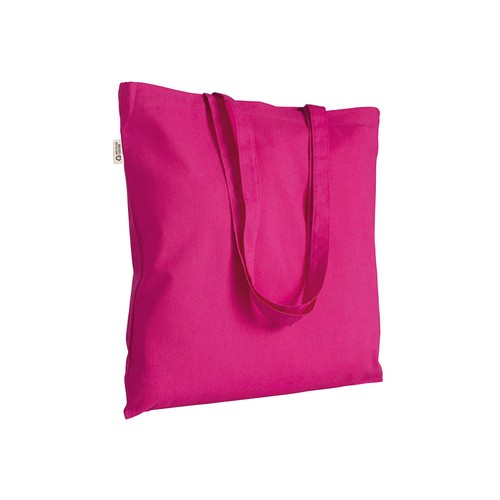 Plain-coloured shopper bag in 140 g/m2 recycled cotton. GRS certified