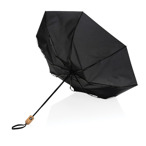 21" Impact AWARE™ RPET 190T bamboe auto open/dicht paraplu