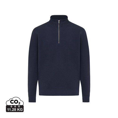Sweater IQONIQ à col montant zippé en coton recyclé Elgon