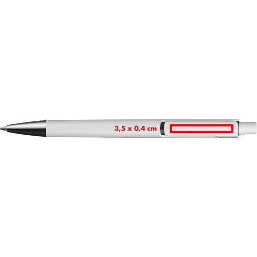 Balpen van wit kunststof met gekleurde applicaties Balpen van wit kunststof met gekleurde applicaties