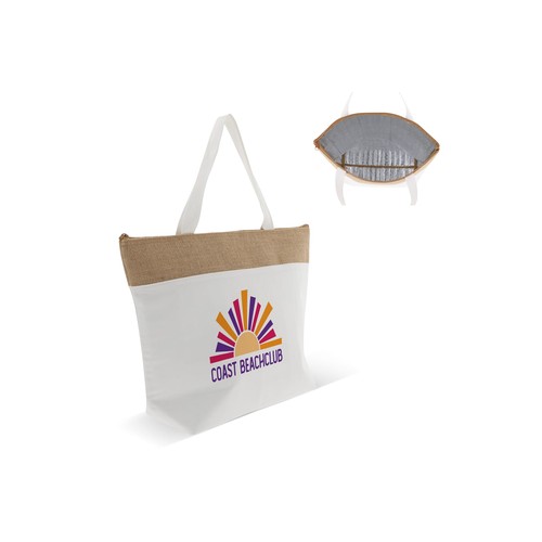 Beach cooler bag cotton/jute 42x10x30cm Beach cooler bag cotton/jute 42x10x30cm