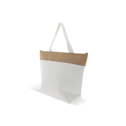 Beach cooler bag cotton/jute 42x10x30cm Beach cooler bag cotton/jute 42x10x30cm