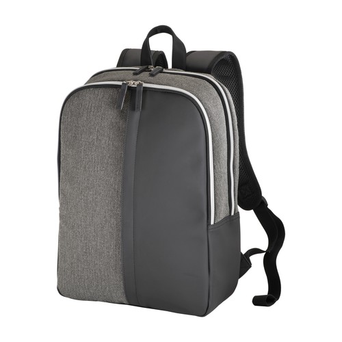 Laptop backpack in eco-leather and polycotton Laptop backpack in eco-leather and polycotton