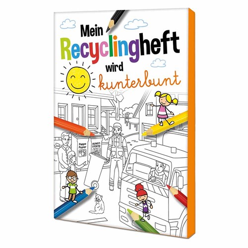 Colouring book / set A6 - Recycling - Colouring set with individual front and back sides Colouring book / set A6 - Recycling - Colouring set with individual front and back sides