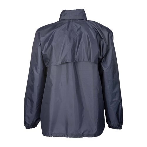 190T polyester windbreaker with fold-away hood with zip. Folds up into a waist bag