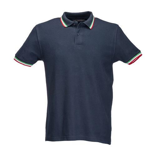 100% piqué cotton (180 g/m2) short-sleeved polo shirt with three-colour trims
