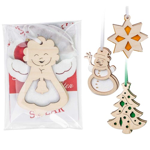 Wood-felt tag - Snowman in promotional bag