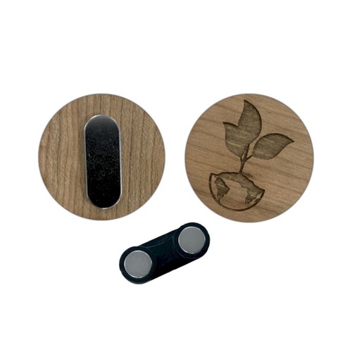 Badge en bois AIMANTÉ - France Rond 75 mm Plaqué bois