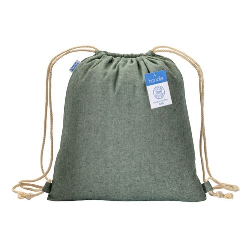 280 gr/m2 recycled cotton melange-effect backpack with drawstring choke closure attached 280 gr/m2 recycled cotton melange-effect backpack with drawstring choke closure attached