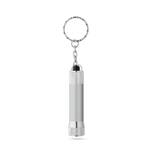 RE-LERGAN. Aluminium keyring (92% recycled) with 3-light LED torch