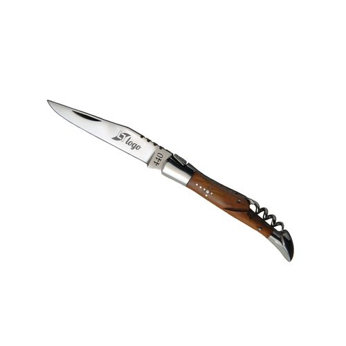 Pocket knife 'Tradition', 11cm, corkscrew, olive tree wood