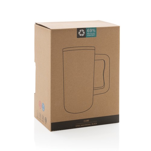 Mug Cube 800ml en acier recyclé certifiée RCS Mug Cube 800ml en acier recyclé certifiée RCS