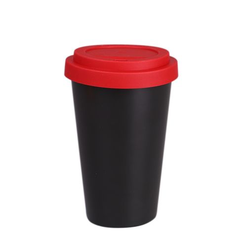 Beker Freedom Classic 280ml satijnzwart/rood Beker Freedom Classic 280ml satijnzwart/rood