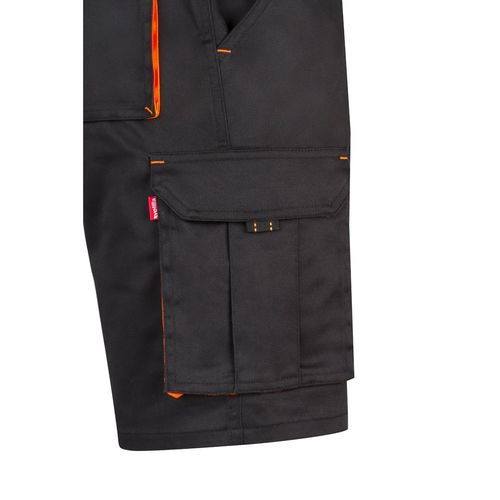 VL HEMERA. Bermuda bicolore elasticizzati con diverse tasche (240g/m²), in cotone (46%), EME (38%) e poliestere (16%)
