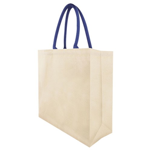 Cotton canvas 320gr/m² shopper bag, natural color Deutzia