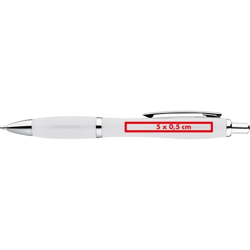 Plastic ball pen with metal clip